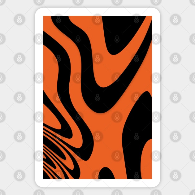 Halloween Orange and Black Fluid Abstract Pattern Design Sticker by love-fi